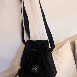 Alo crossbody black bucket bag